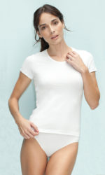 Camiseta interior mujer de algodón manga corta