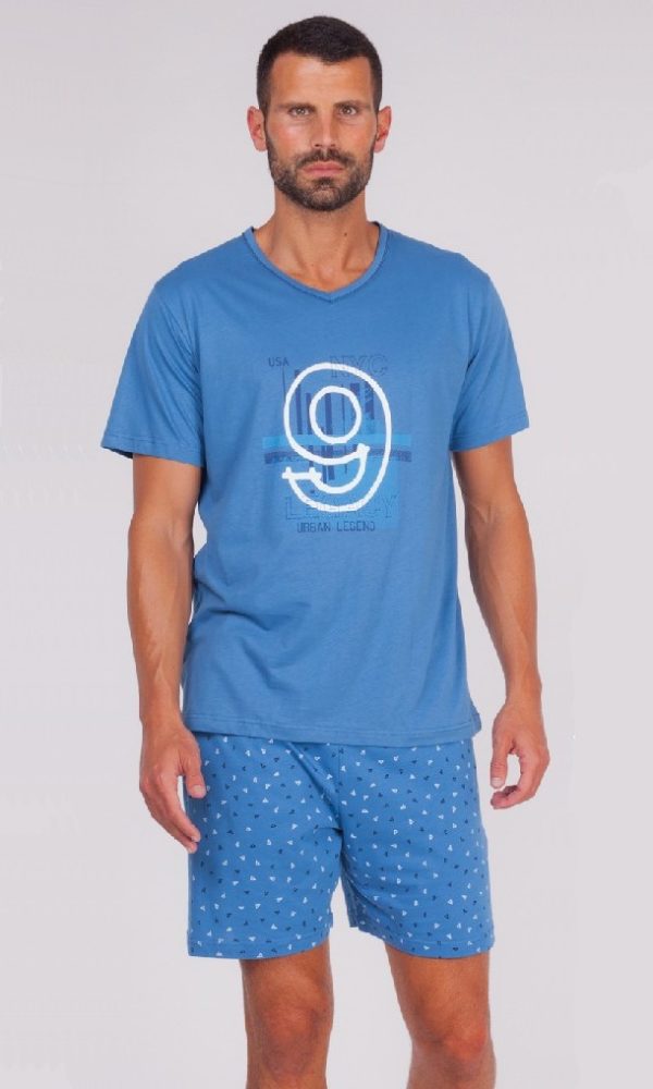 Pijama hombre verano celeste