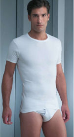 Camiseta interior hombre de algodón 100 % manga corta