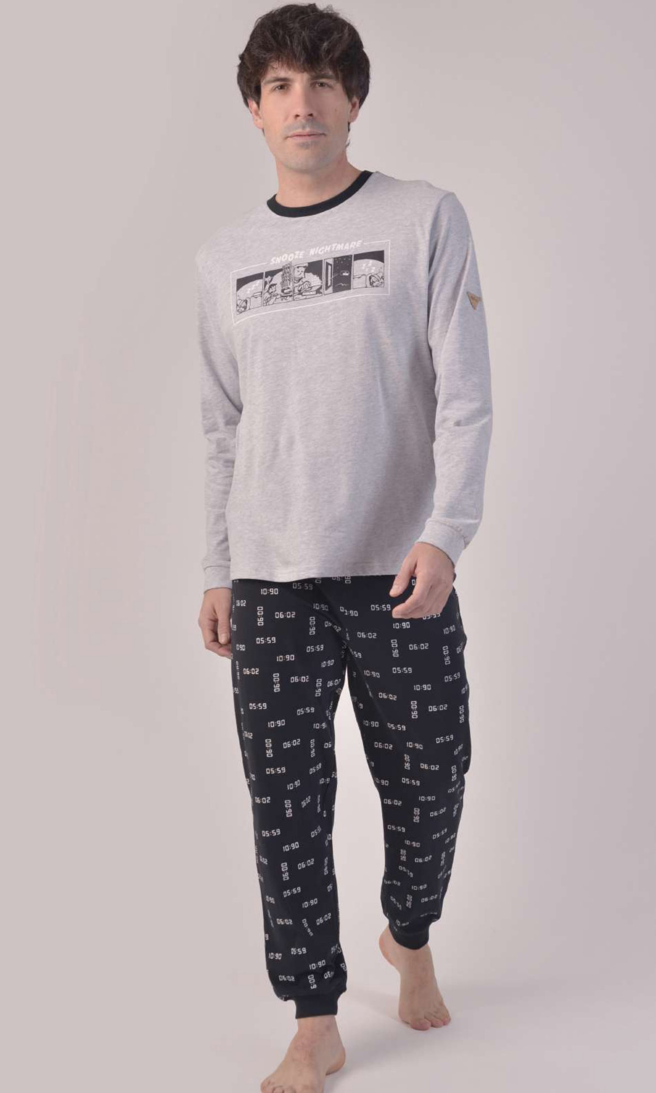Pijama de hombre invierno en tonos grises