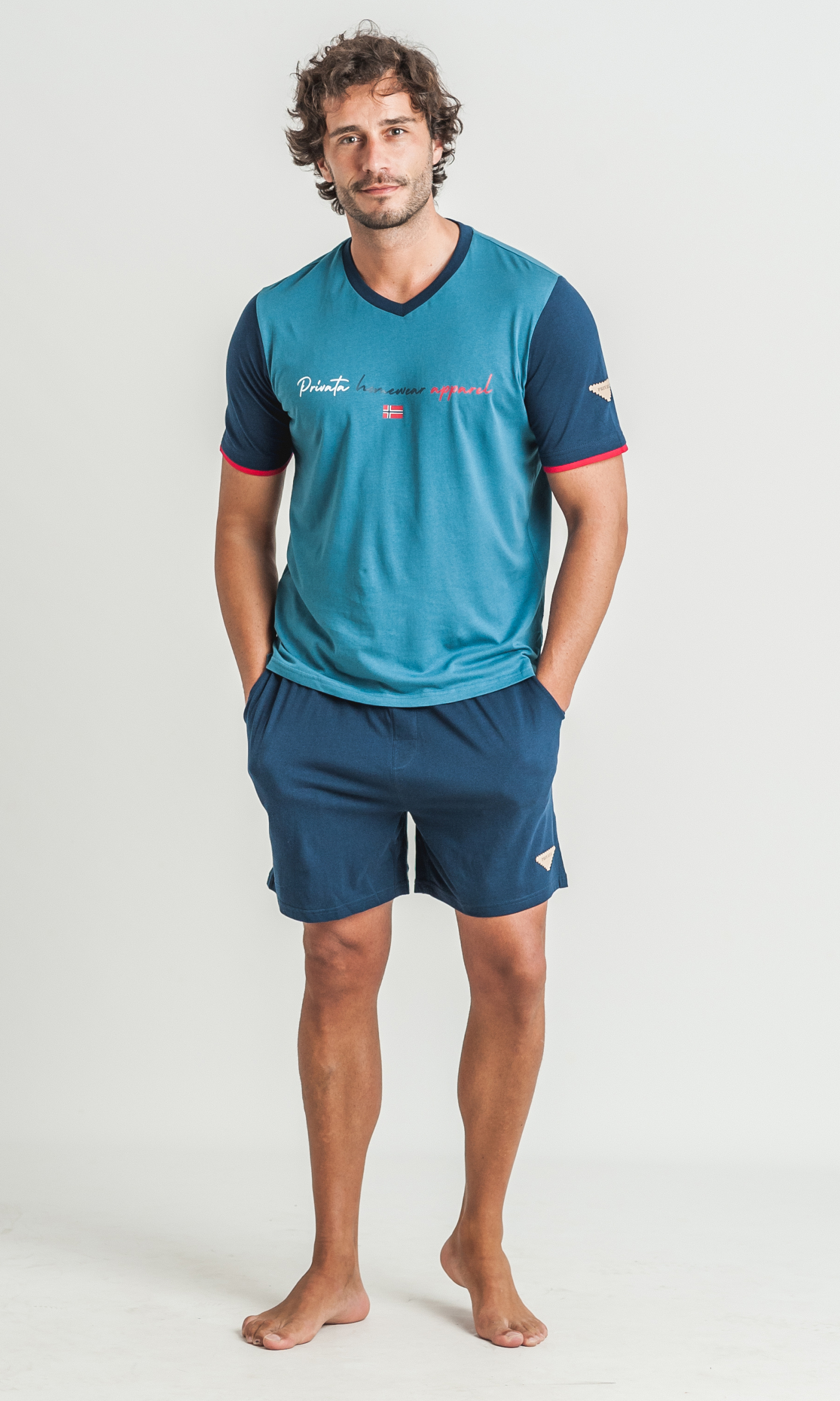 Pijama hombre verano cuello pico Lenceria y Hogar Luque