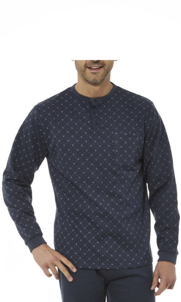 Pijama hombre invierno azul