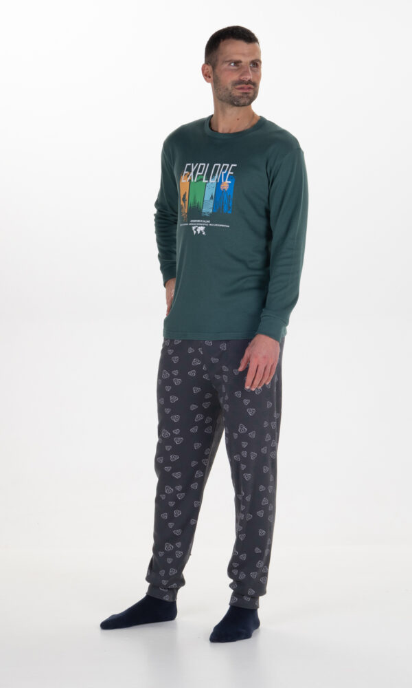 Pijama hombre navideño cuello redondo