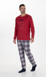 Pijama hombre navideño cuello redondo