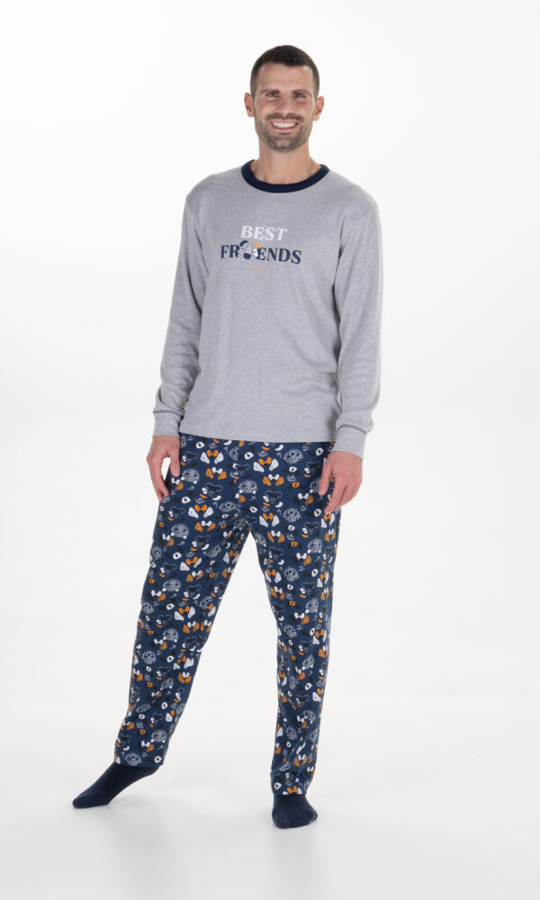 Pijama hombre navideño cuello redondo