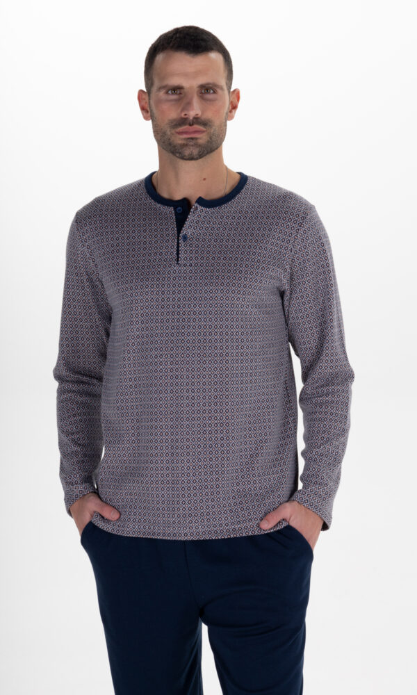 Pijama hombre navideño cuello redondo