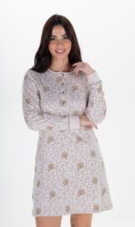 Camisón mujer invierno beige manga larga