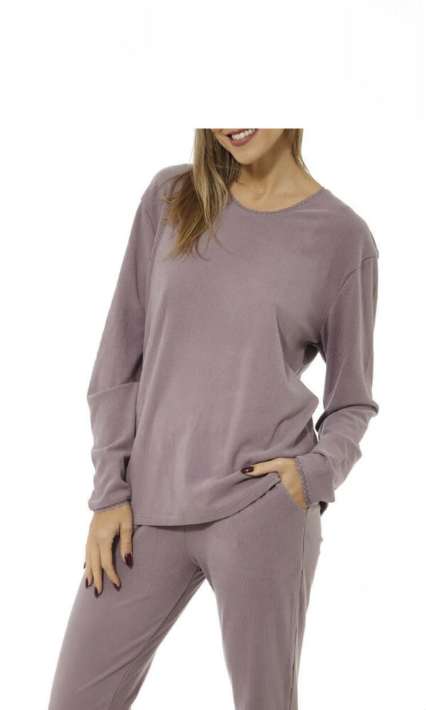 Pijama mujer invierno cuello redondo
