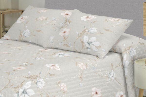 Colcha bouti estampada Polo-Polo Alisa beige