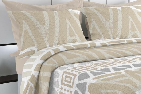 Colcha bouti estampada Polo-Polo Itaca beige