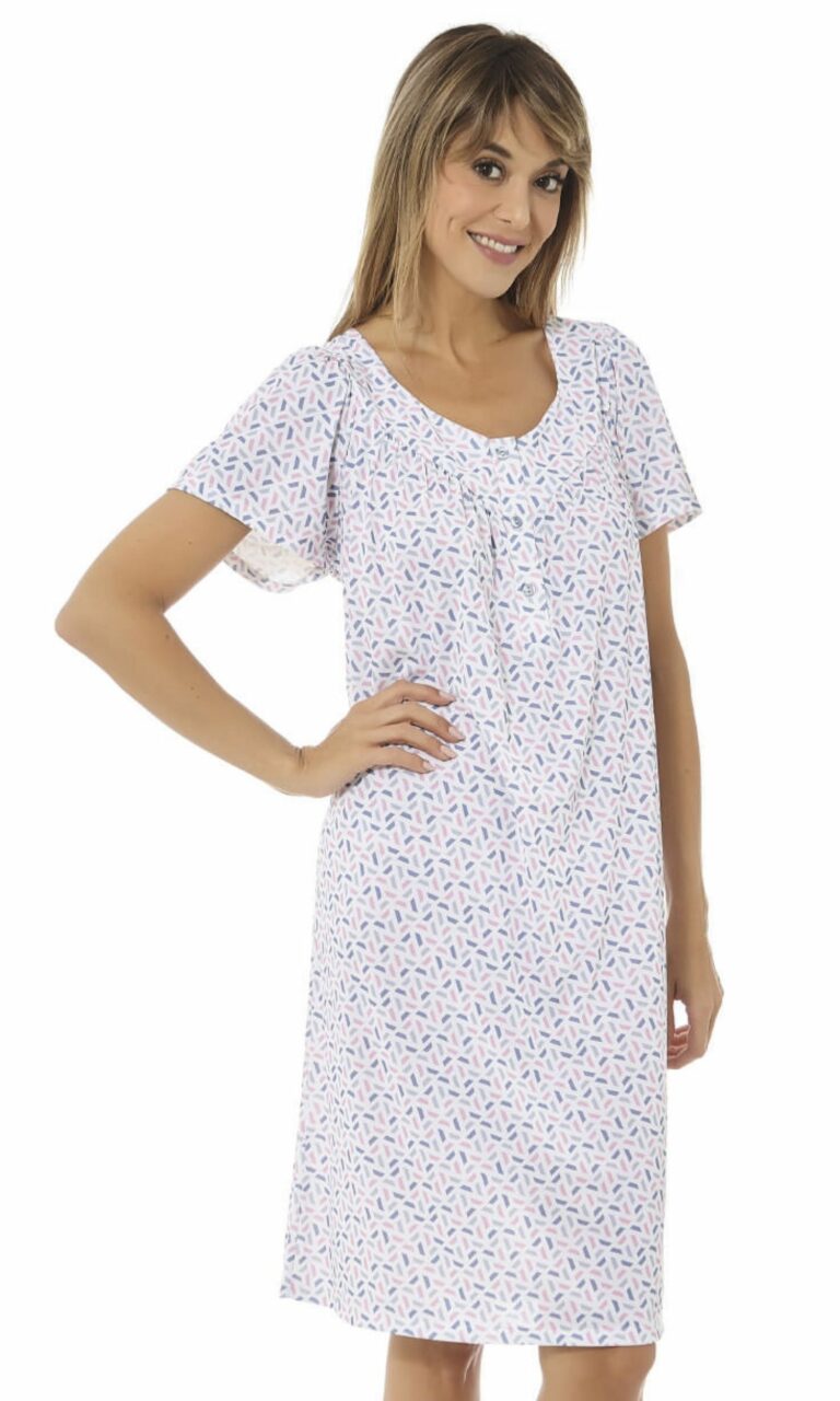 Camisón mujer verano blanco manga corta