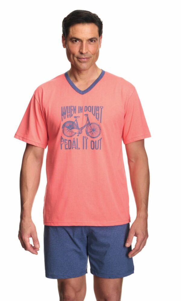 Pijama hombre verano cuello redondo color zafiro