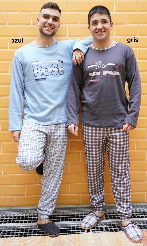 Pijama hombre invierno cuello redondo