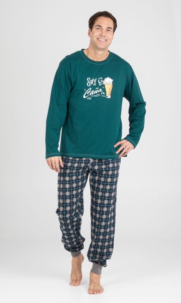 Pijama hombre invierno punto algodón 100 % cuello redondo