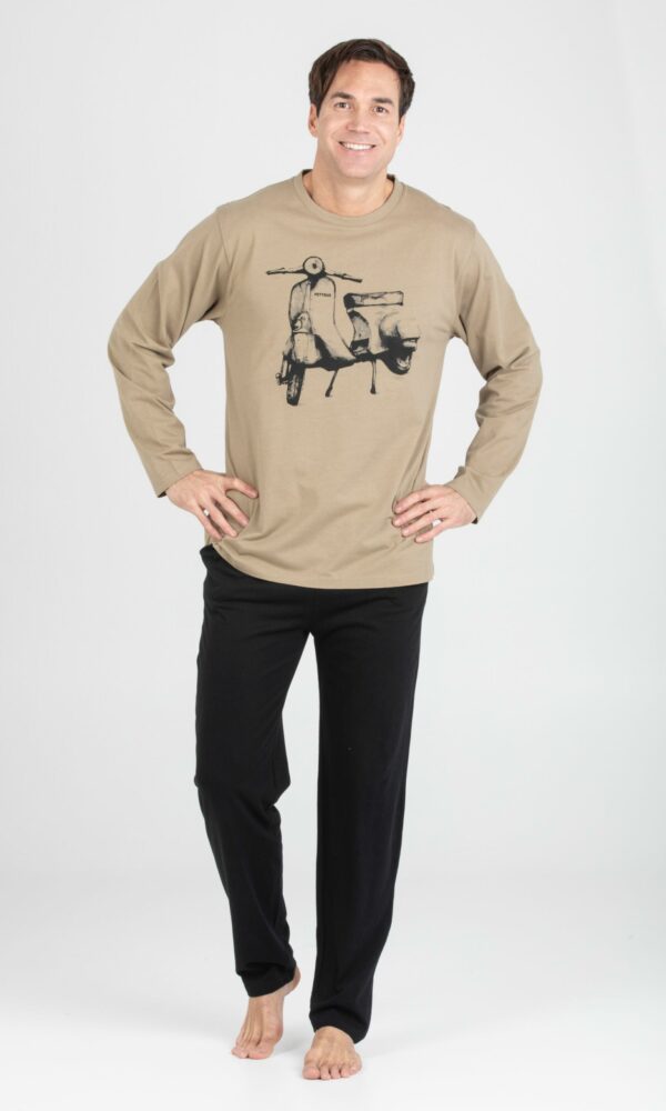 Pijama hombre invierno punto algodón 100 % cuello redondo