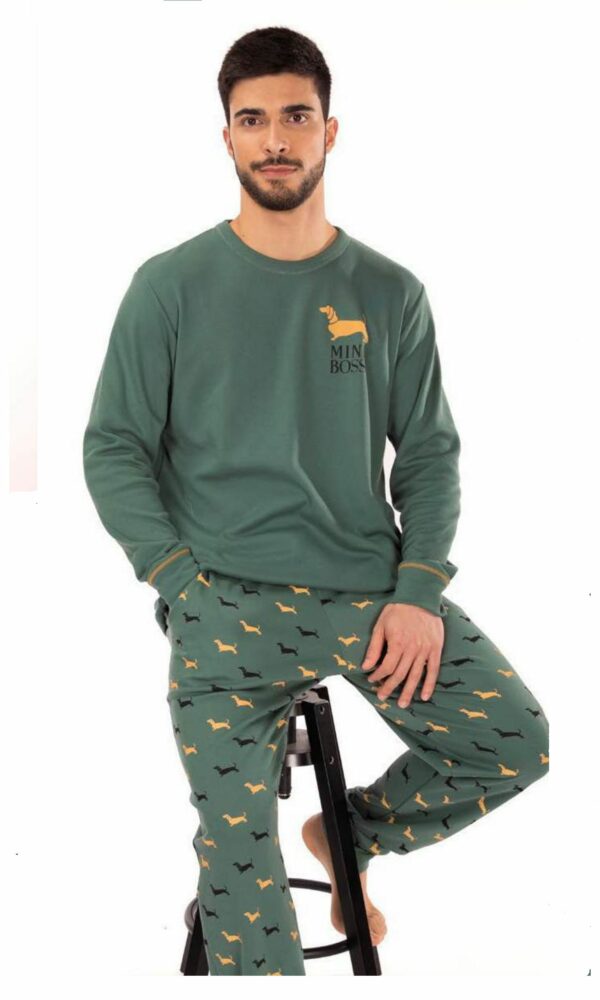 Pijama hombre invierno cuello redondo