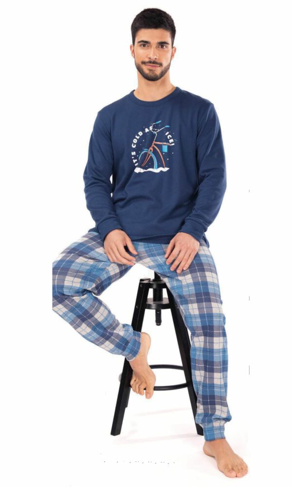 Pijama hombre invierno cuello redondo