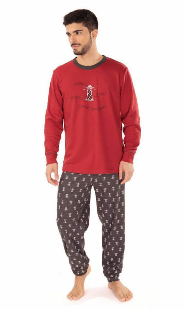 Pijama hombre invierno cuello redondo