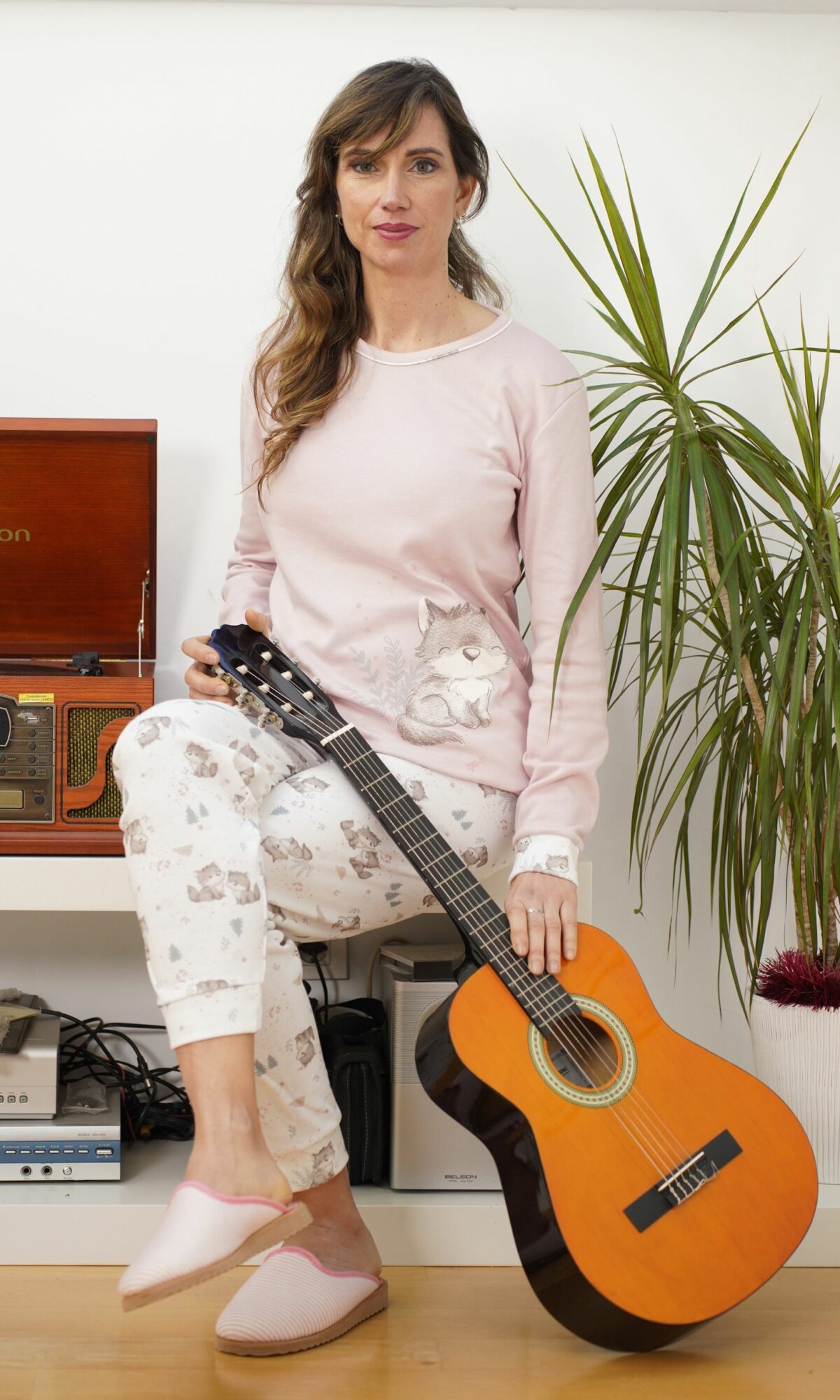 Pijama mujer cuello redondo