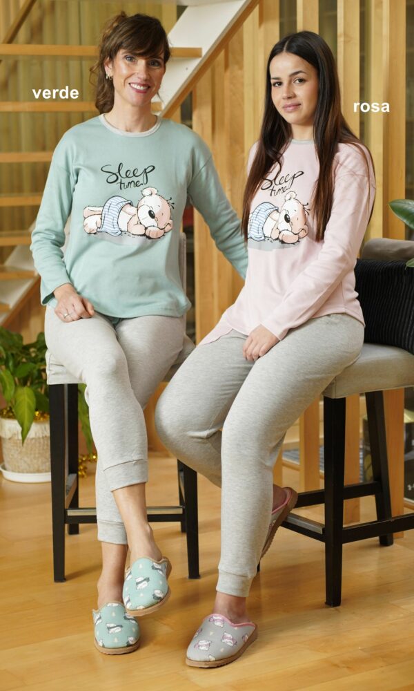 Pijama mujer cuello redondo
