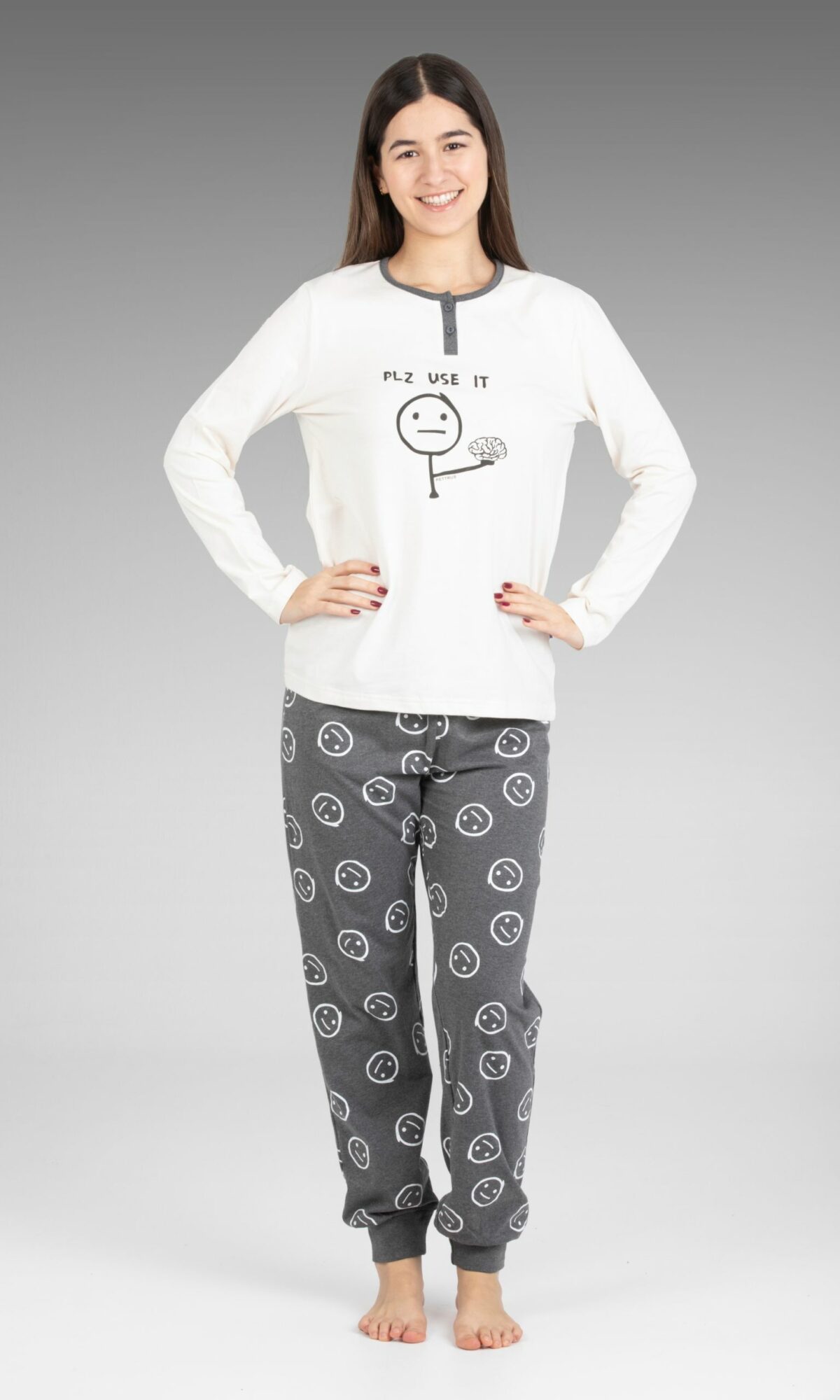 Pijama mujer cuello tapeta
