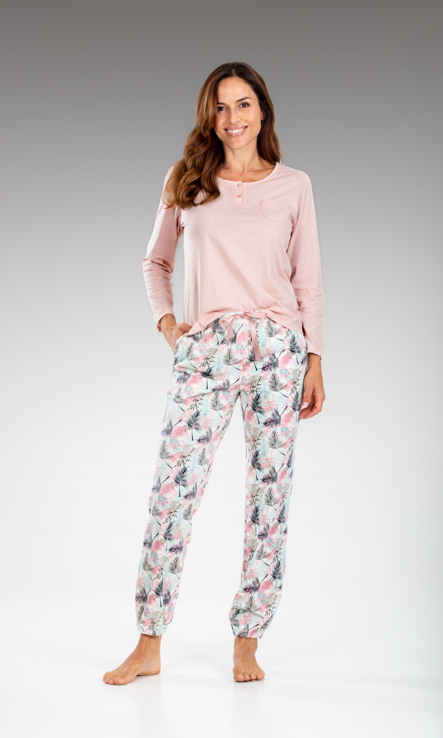 Pijama mujer verano manga larga - pantalón largo Pijama mujer verano manga larga - pantalón largo