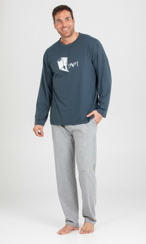 Pijama hombre invierno cuello redondo