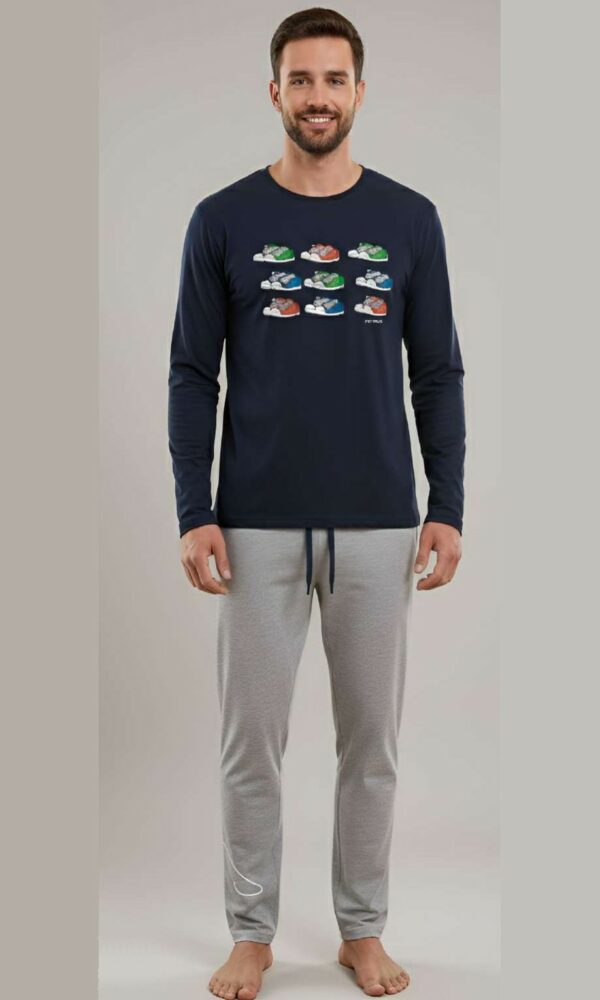 Pijama hombre invierno cuello redondo