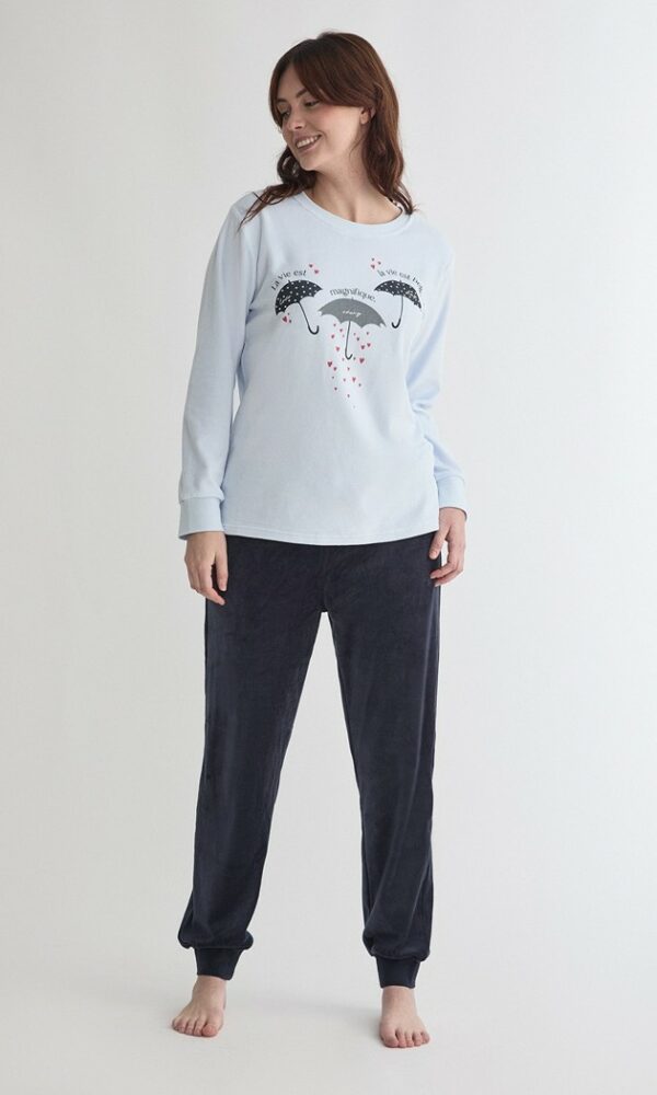 Pijama mujer invierno cuello redondo