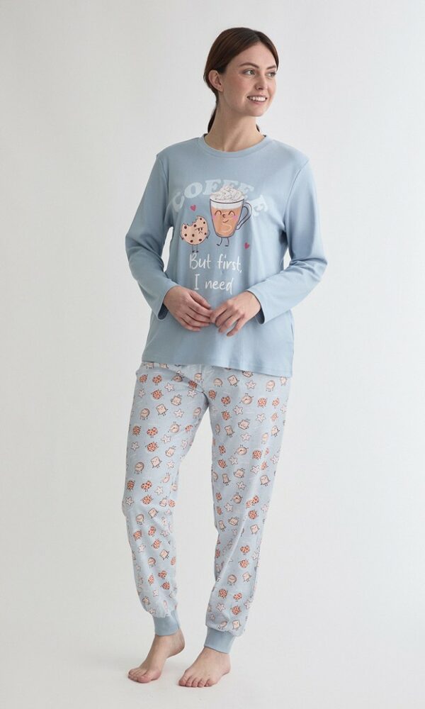 Pijama mujer invierno cuello redondo